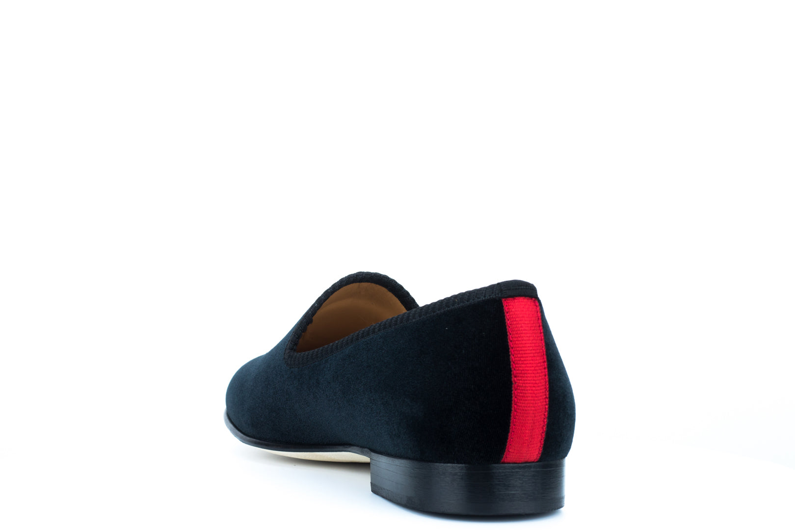 Men's Black Velvet Slipper with Skull & Bone