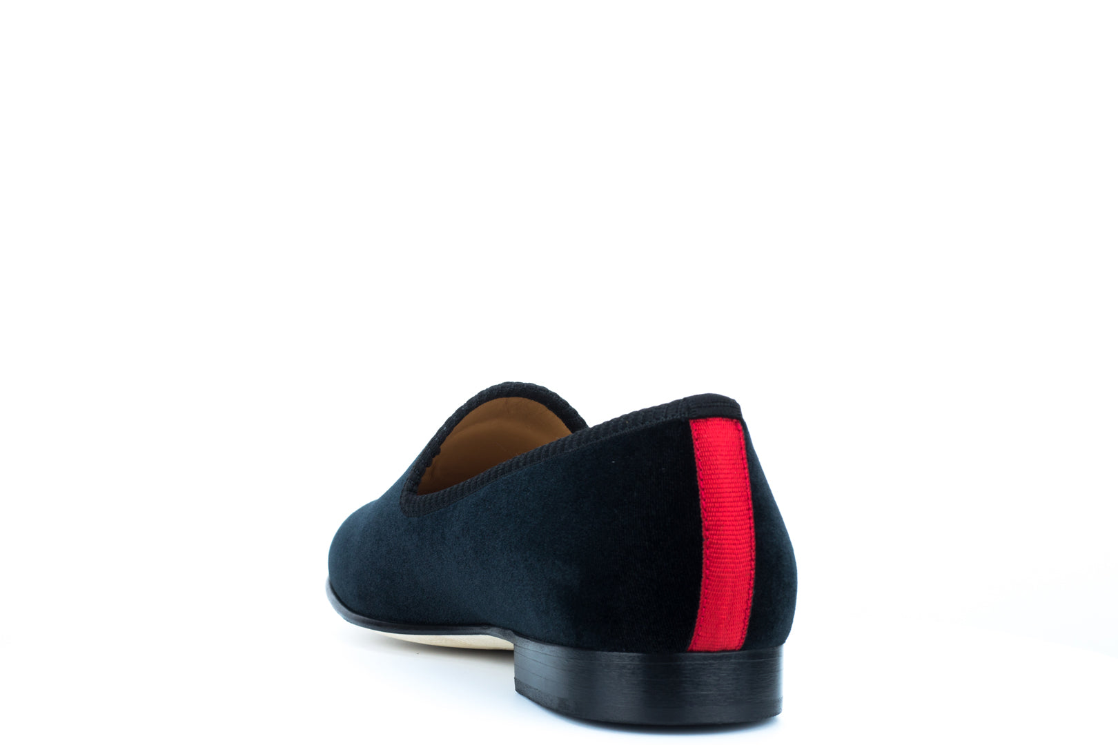 Men's Black Velvet Slipper with Skull & Bone