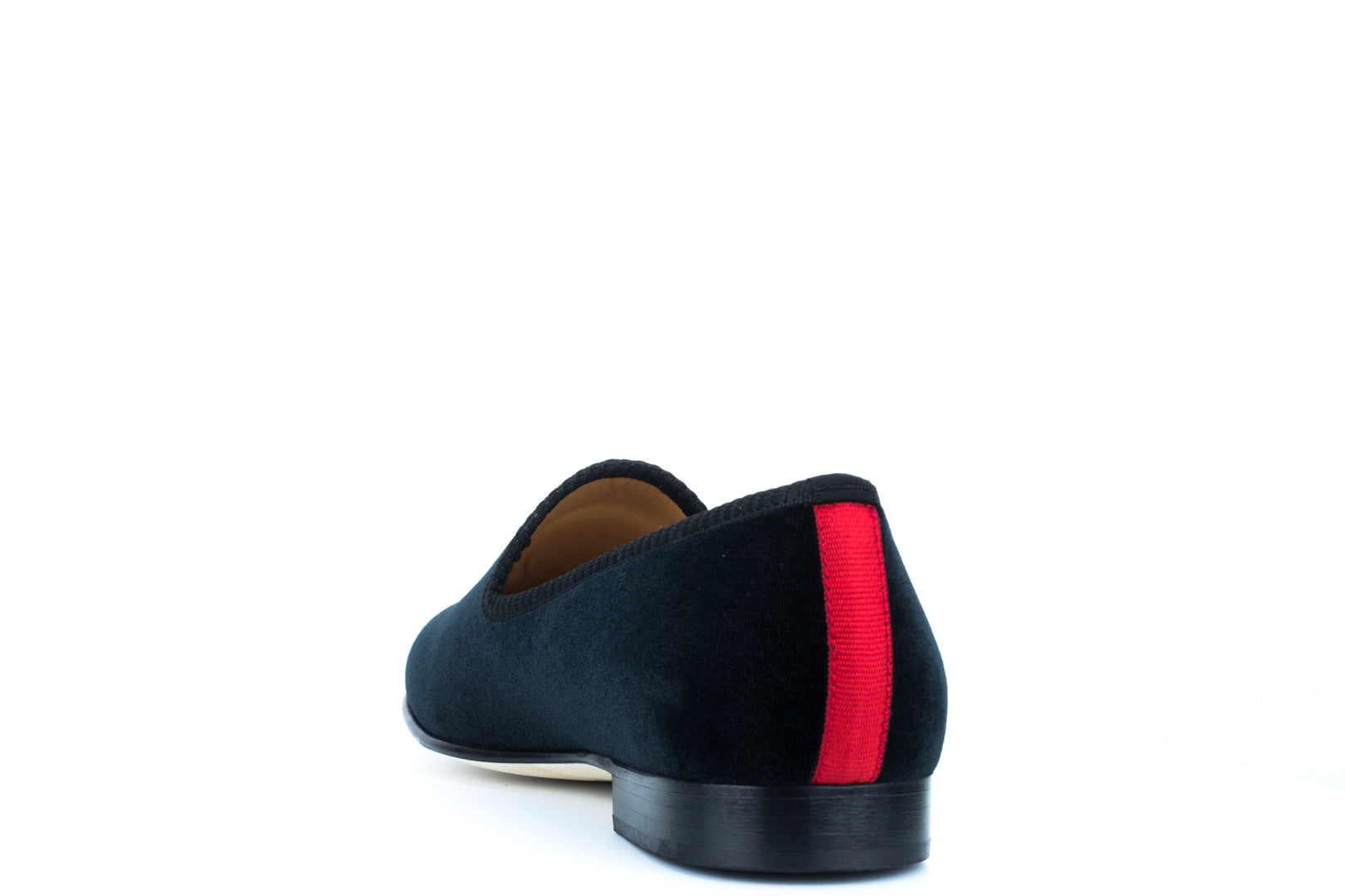 Men's Black Velvet Slipper with Skull & Bone