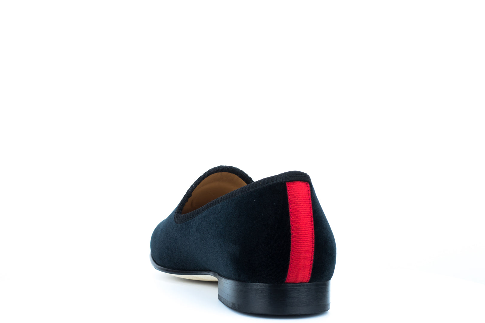 Men's Black Velvet Slipper with Skull & Bone