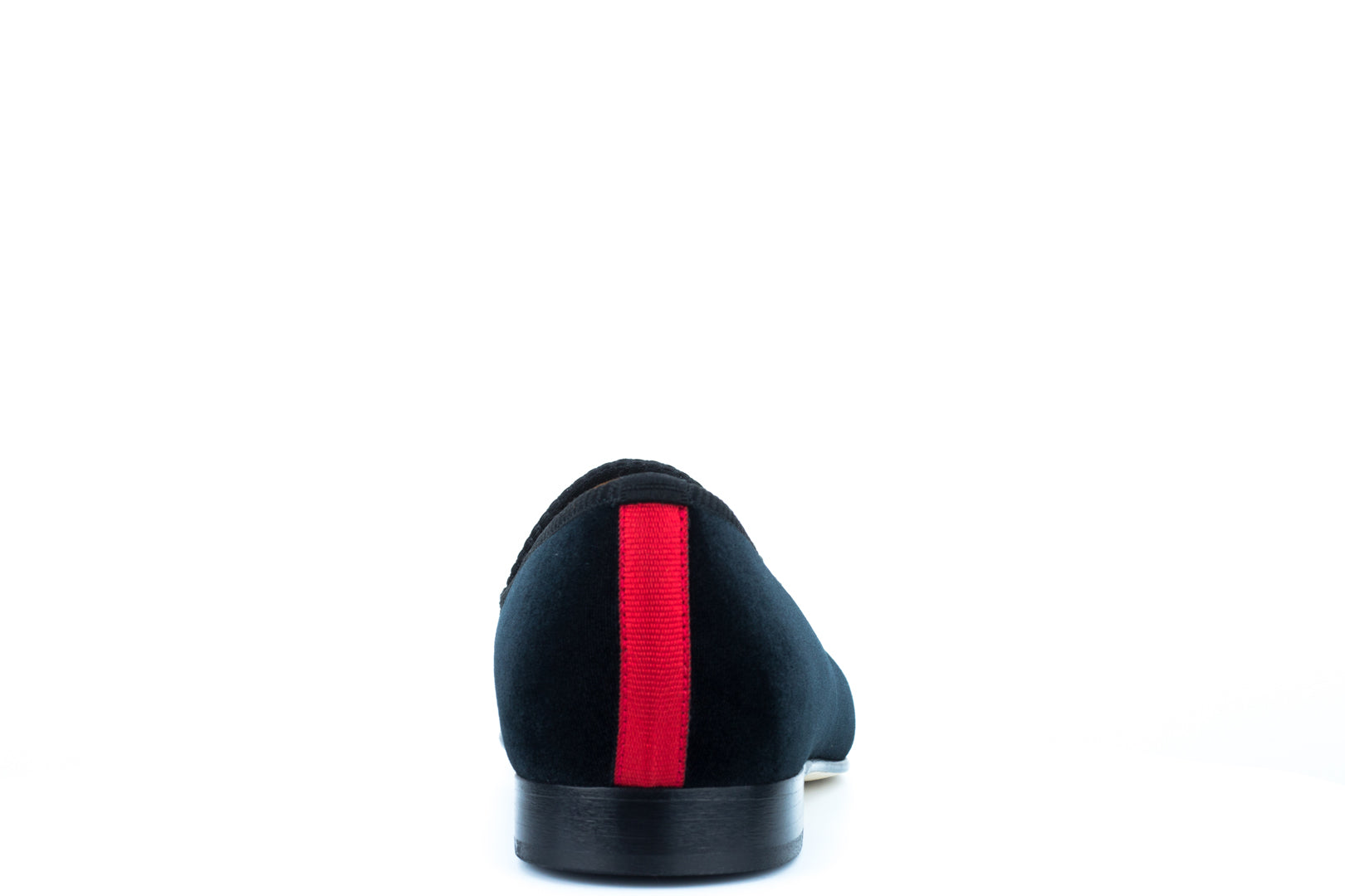 Men's Black Velvet Slipper with Skull & Bone