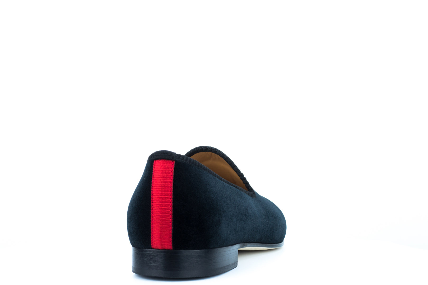 Men's Black Velvet Slipper with Skull & Bone