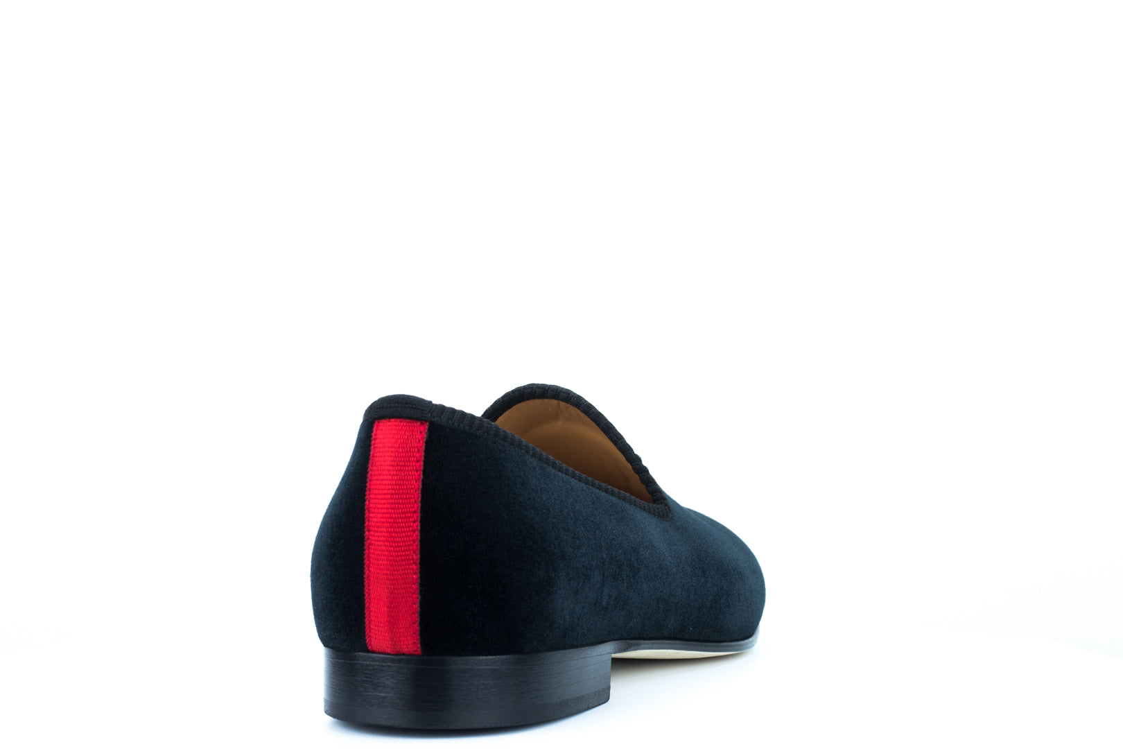 Men's Black Velvet Slipper with Skull & Bone