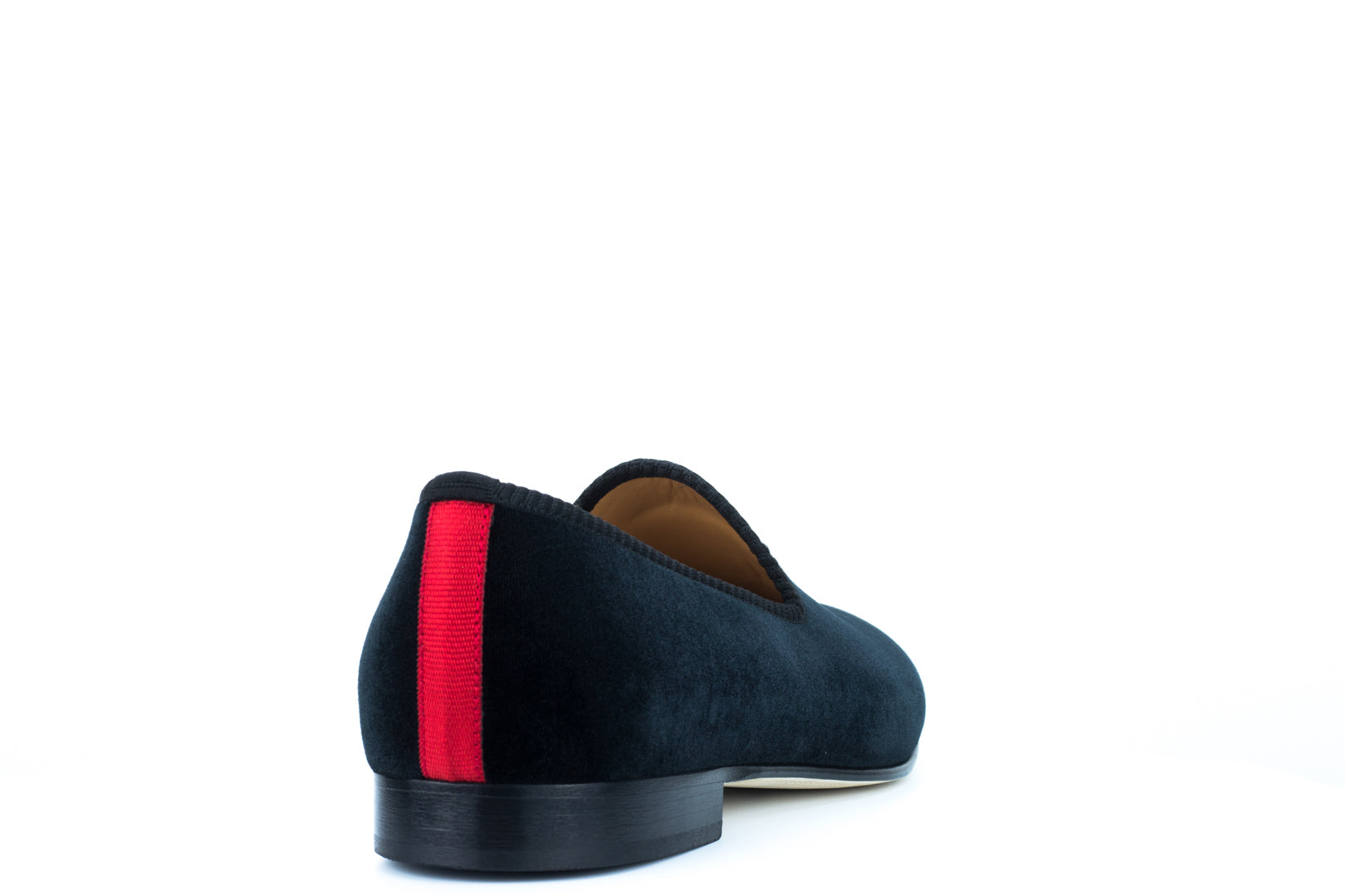 Men's Black Velvet Slipper with Skull & Bone