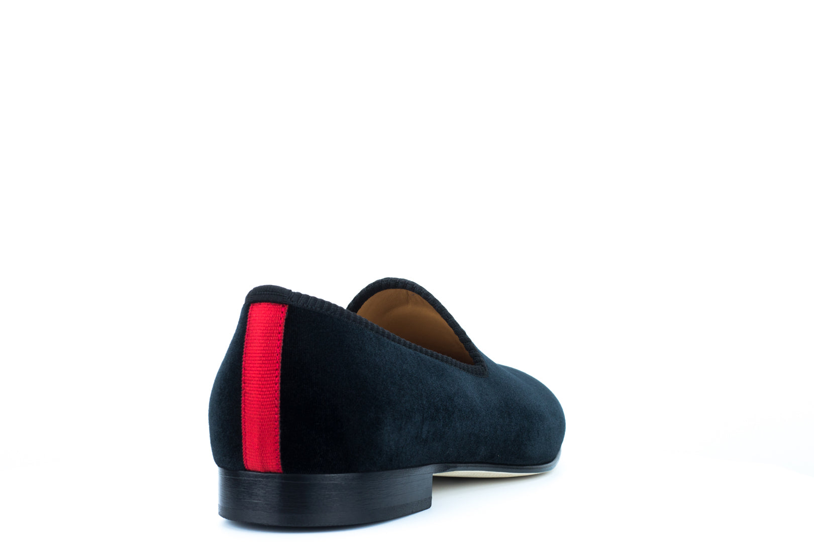 Men's Black Velvet Slipper with Skull & Bone