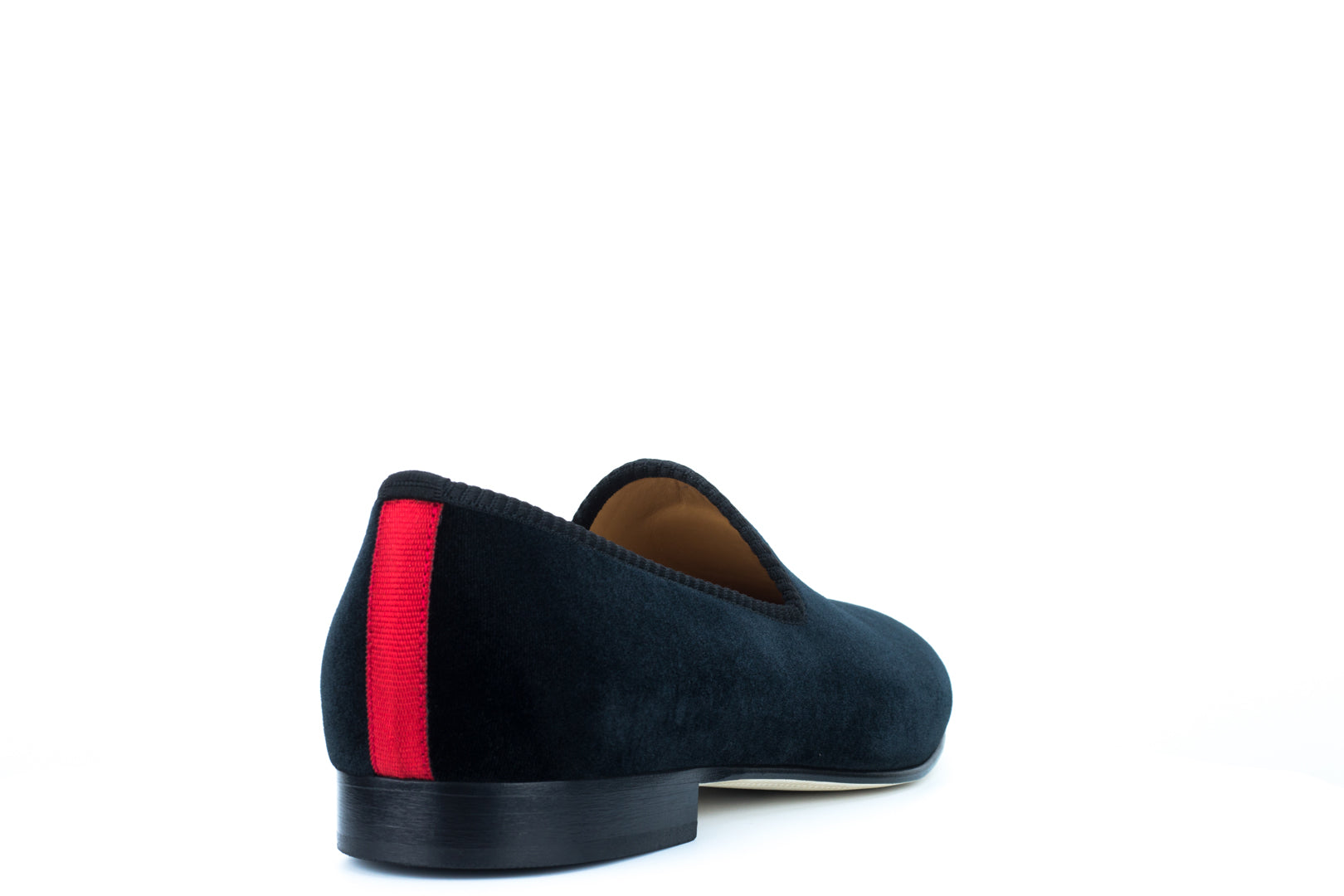 Men's Black Velvet Slipper with Skull & Bone