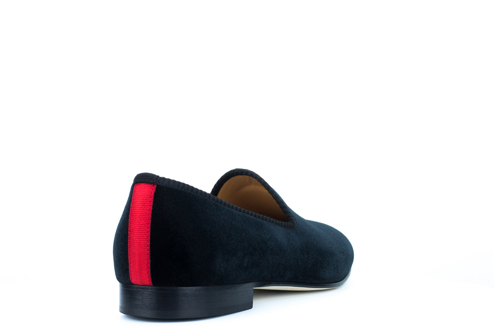 Men's Black Velvet Slipper with Skull & Bone