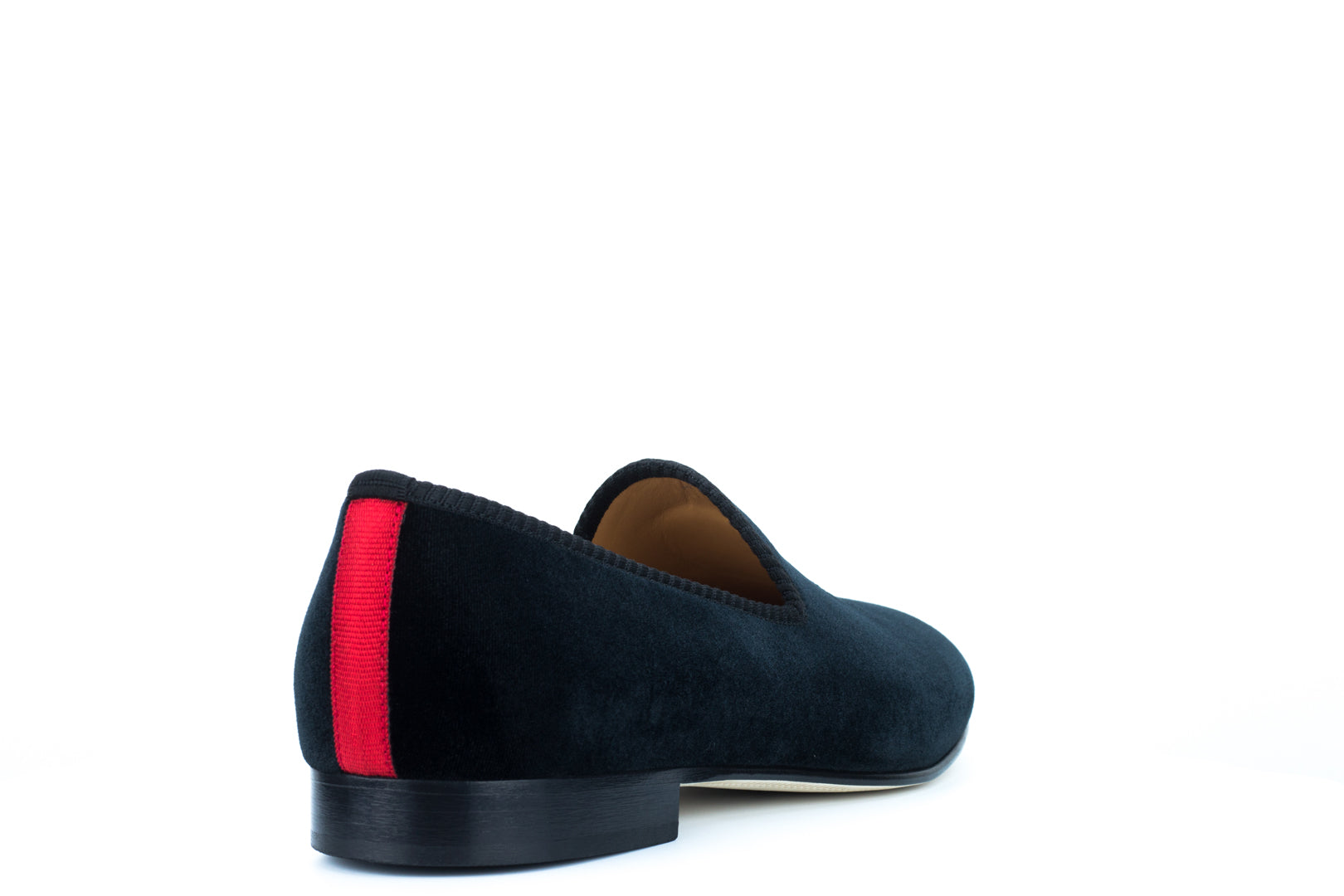 Men's Black Velvet Slipper with Skull & Bone