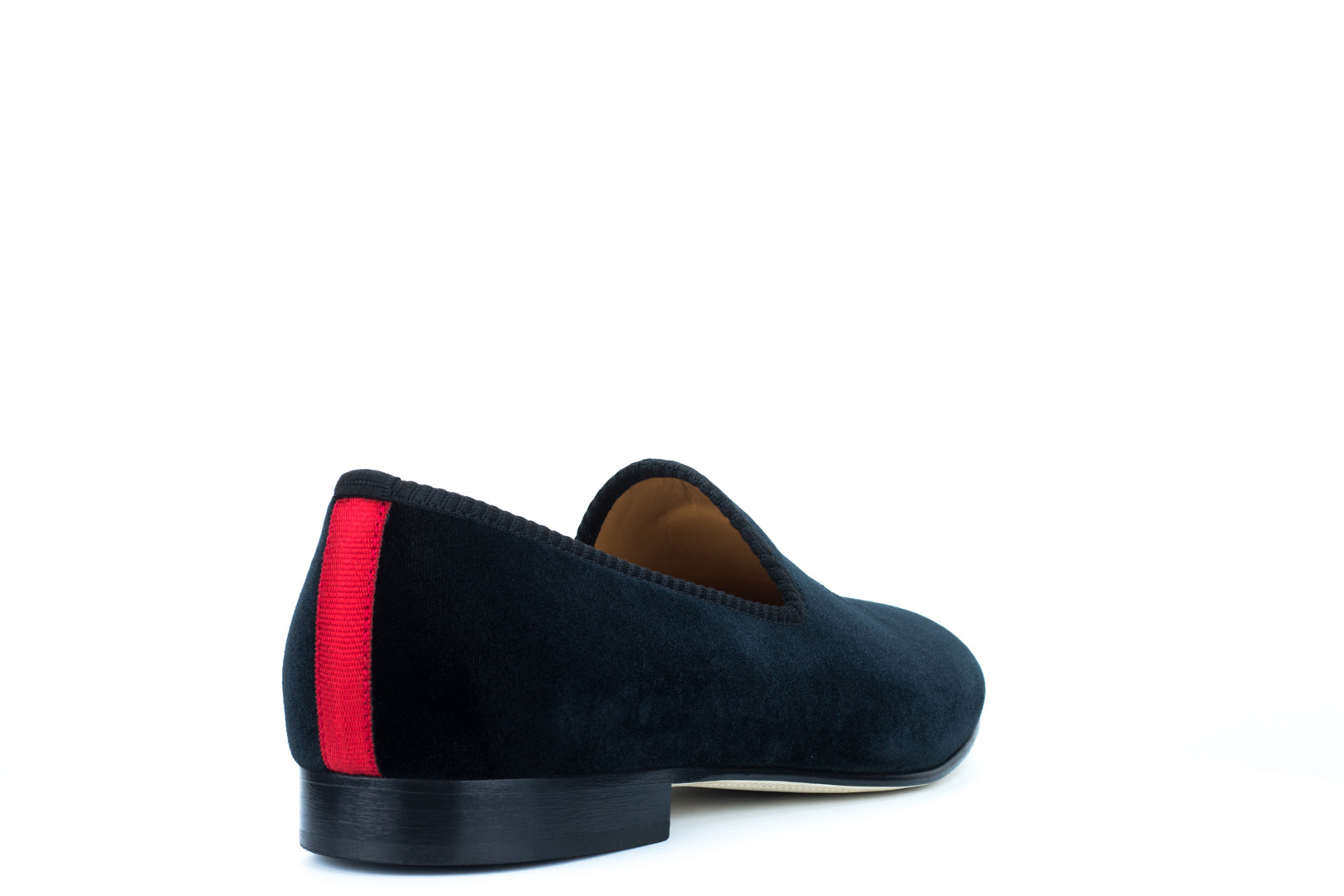 Men's Black Velvet Slipper with Skull & Bone