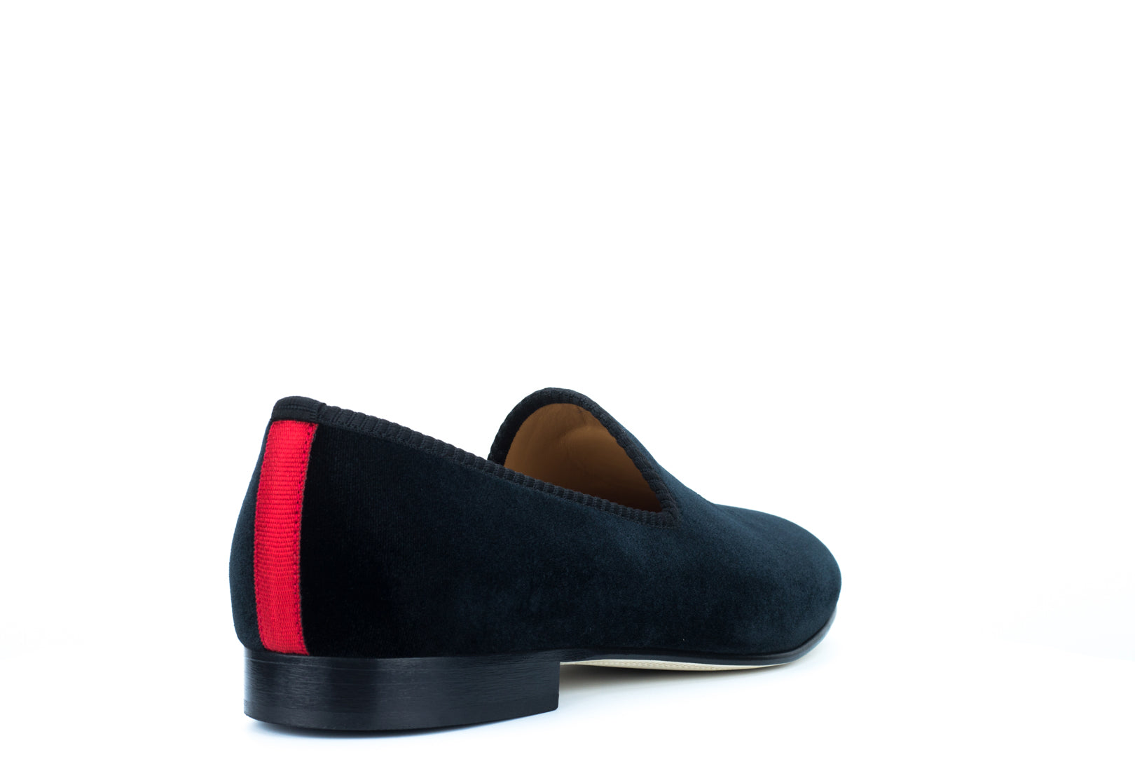 Men's Black Velvet Slipper with Skull & Bone