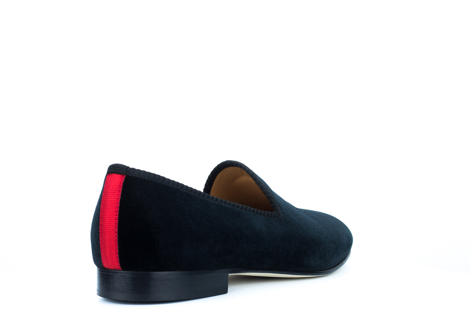 Men's Black Velvet Slipper with Skull & Bone