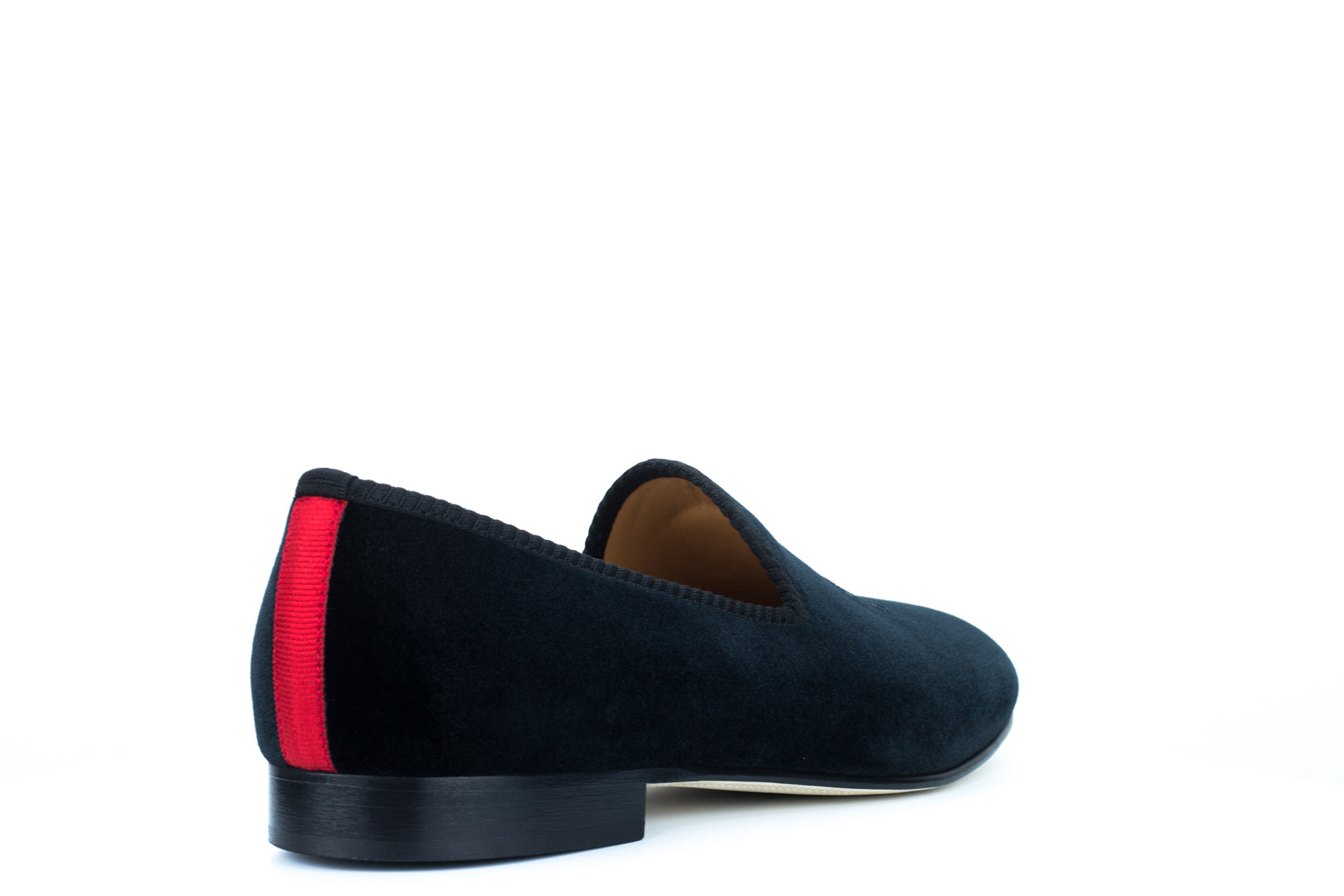 Men's Black Velvet Slipper with Skull & Bone