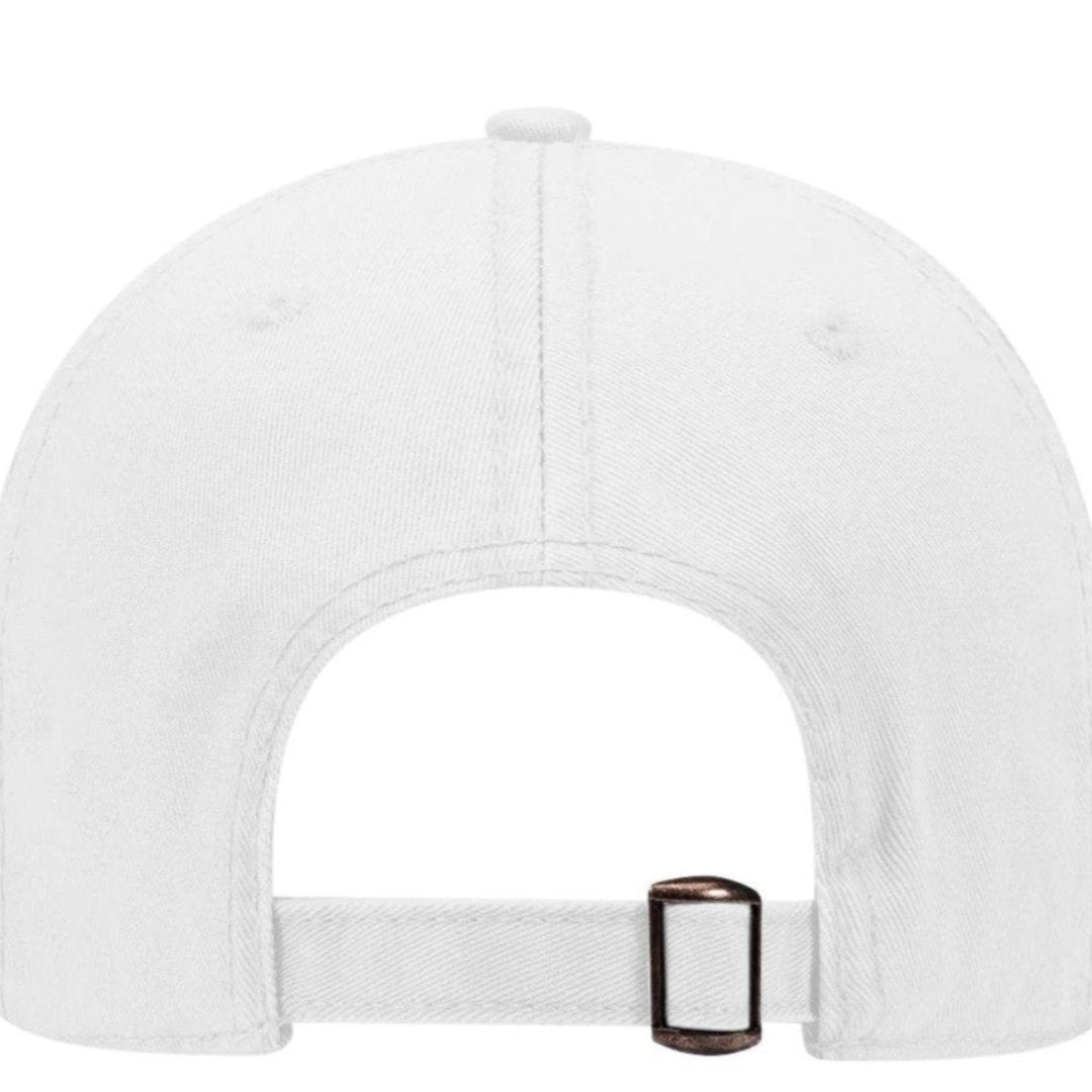 Embroidered Side Stripe Dad Hat - White