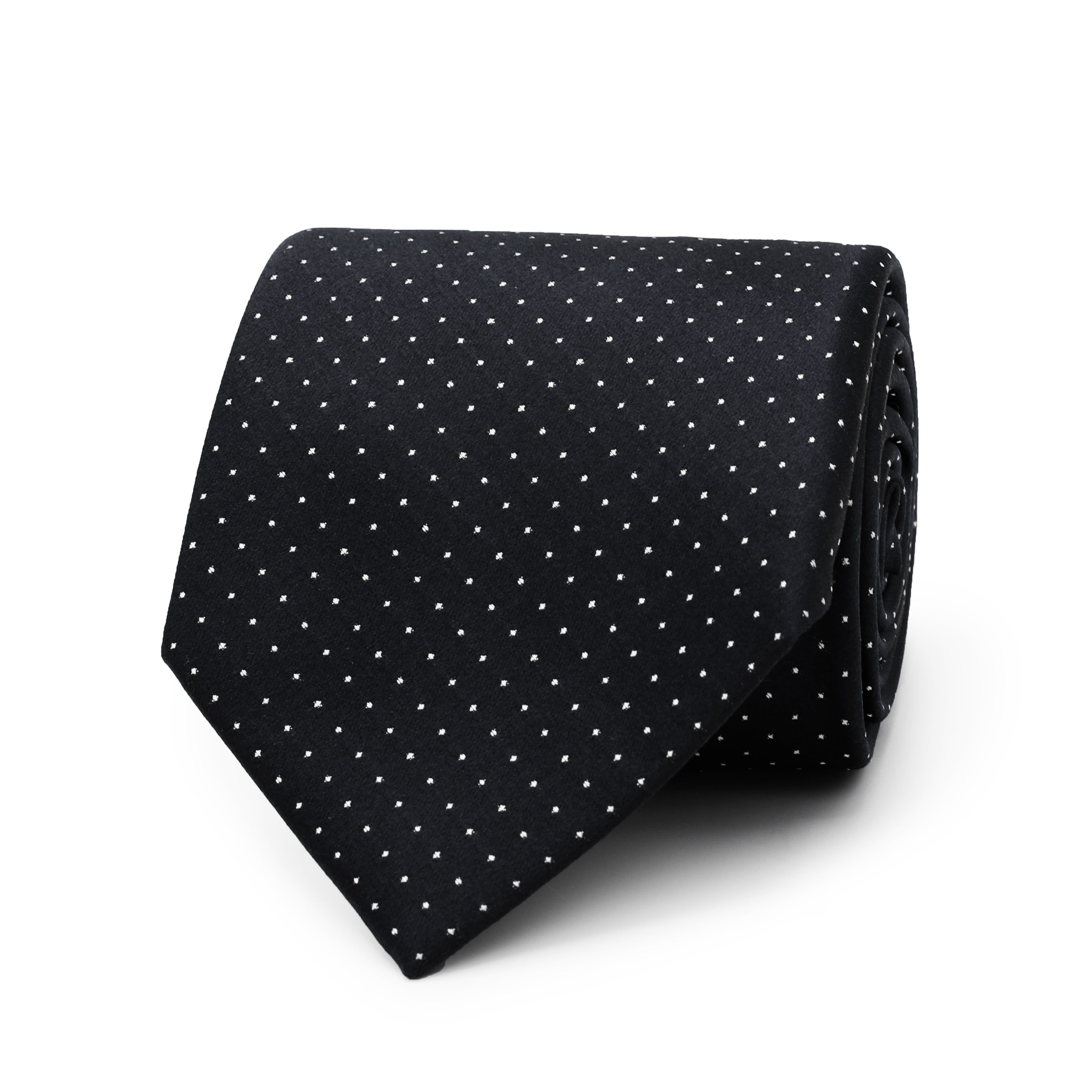 Satin Dot Tie - Black