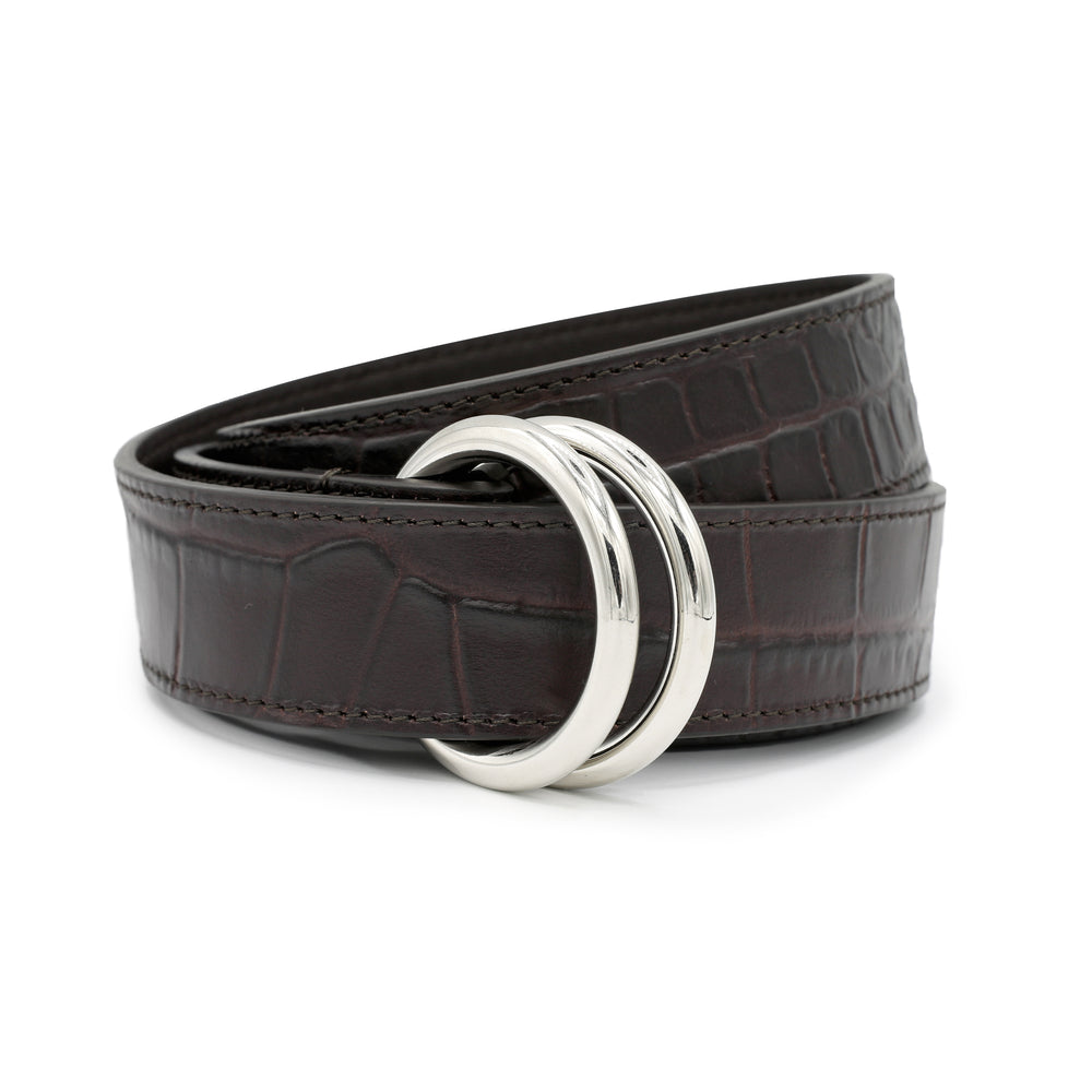 Men's Croc Effect Leather O-Ring