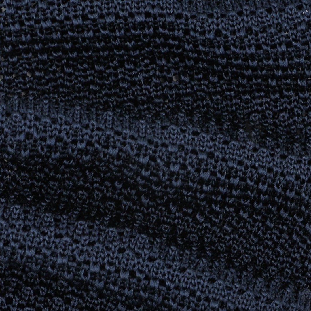 Navy Knitted Silk Tie