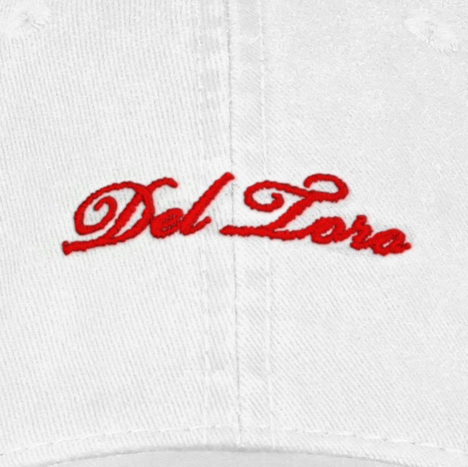 White Embroidered Logo Dad Hat