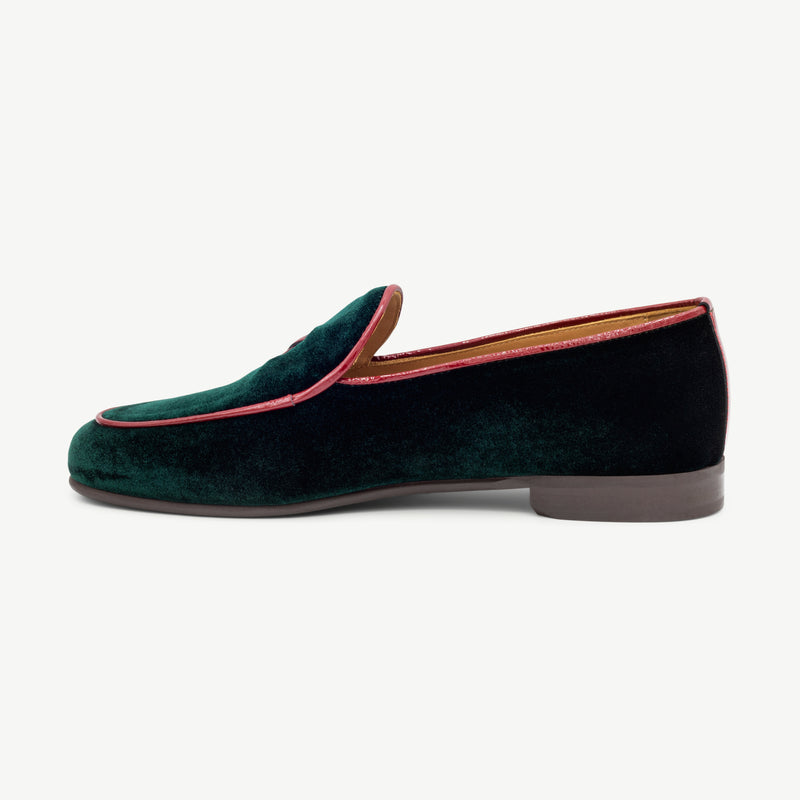 Women's Dark Green Velvet Milano Loafer