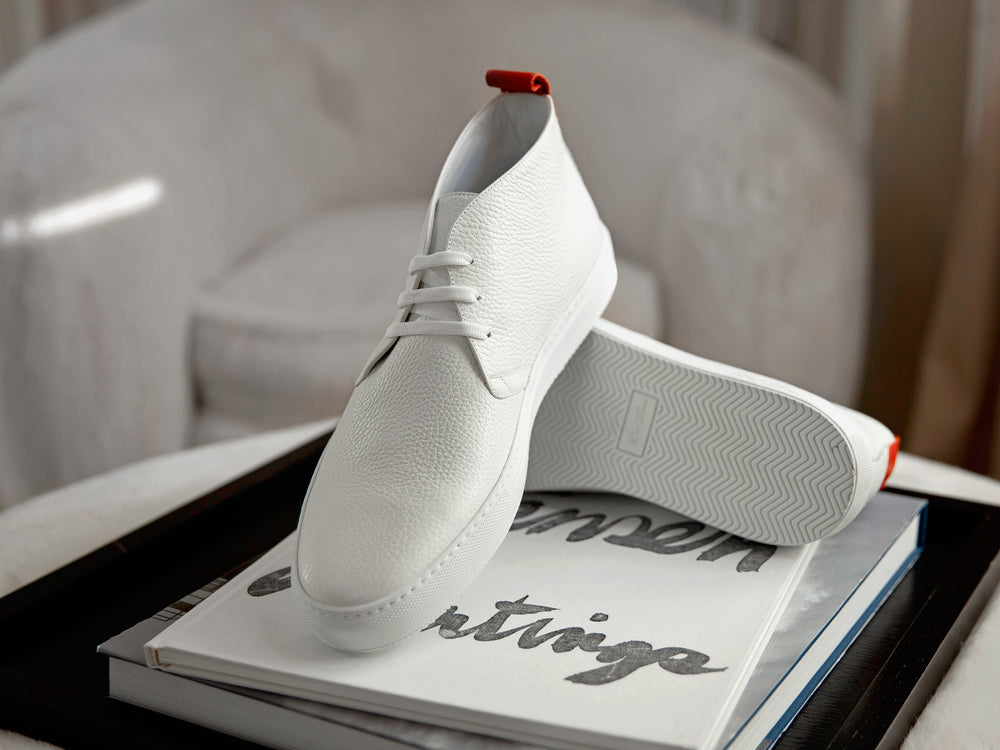 århundrede indsprøjte mord Men's White Leather Chukka Sneaker – Del Toro Shoes