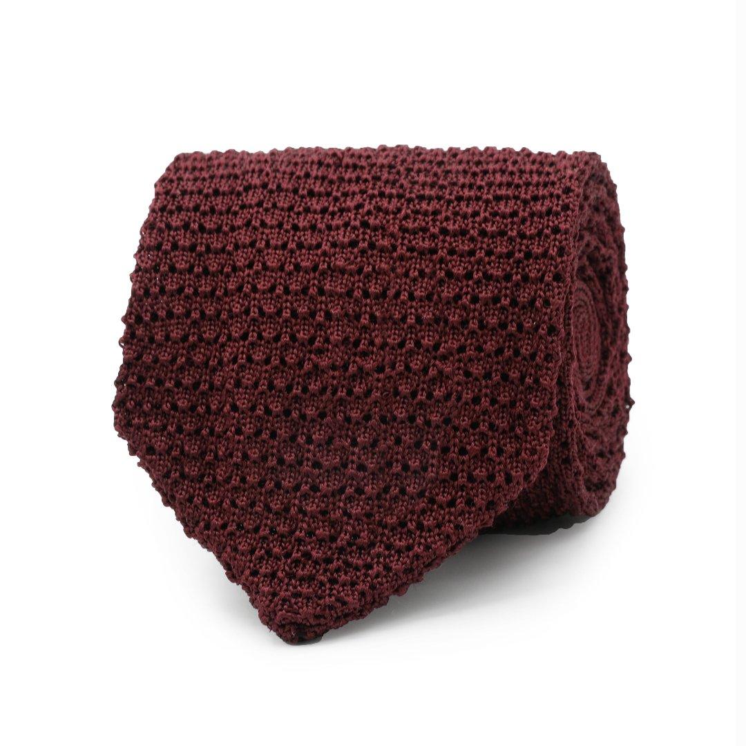 Merlot Knitted Silk Tie