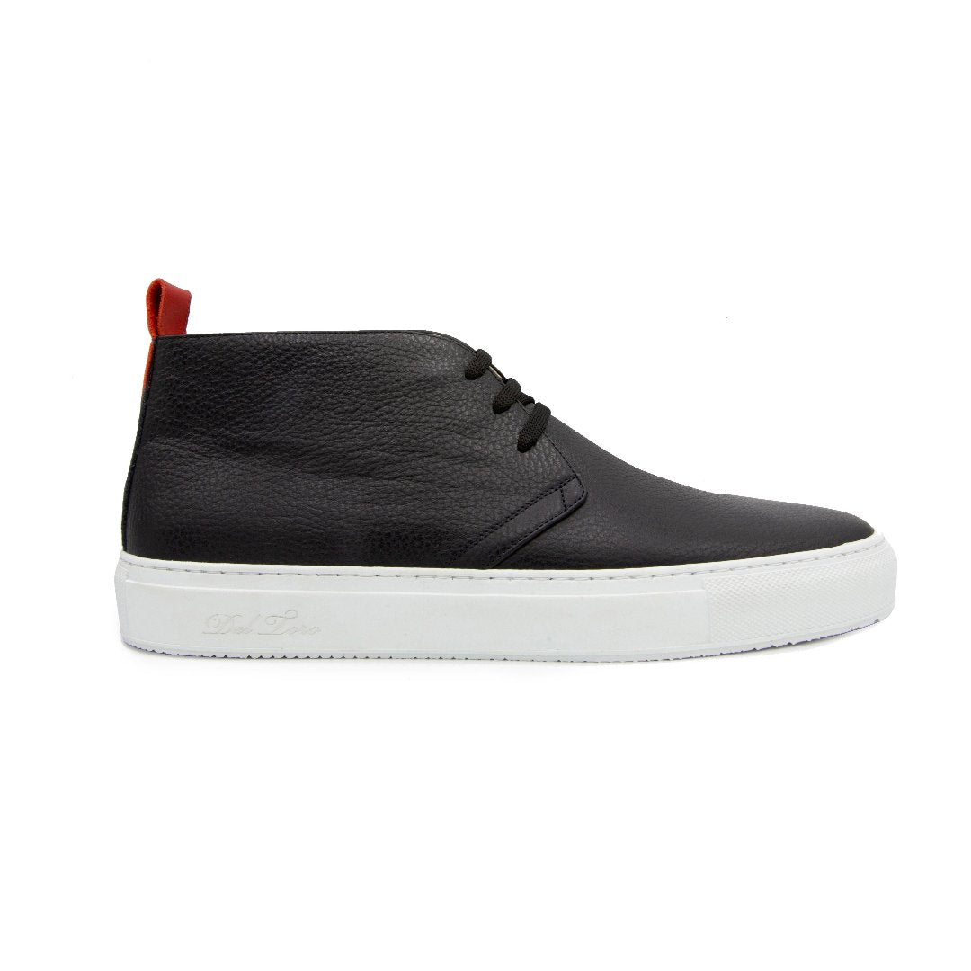 Men's Black Leather Chukka Sneaker