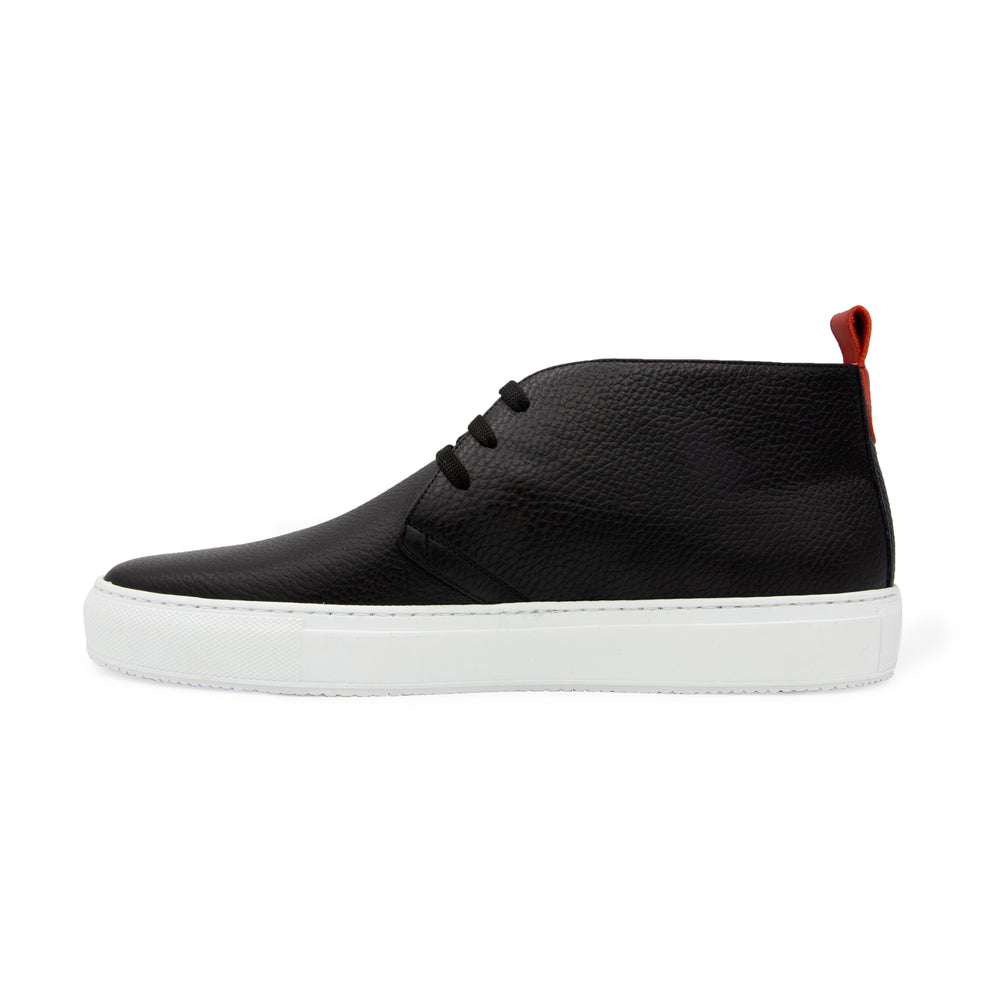 Men's Black Leather Chukka Sneaker