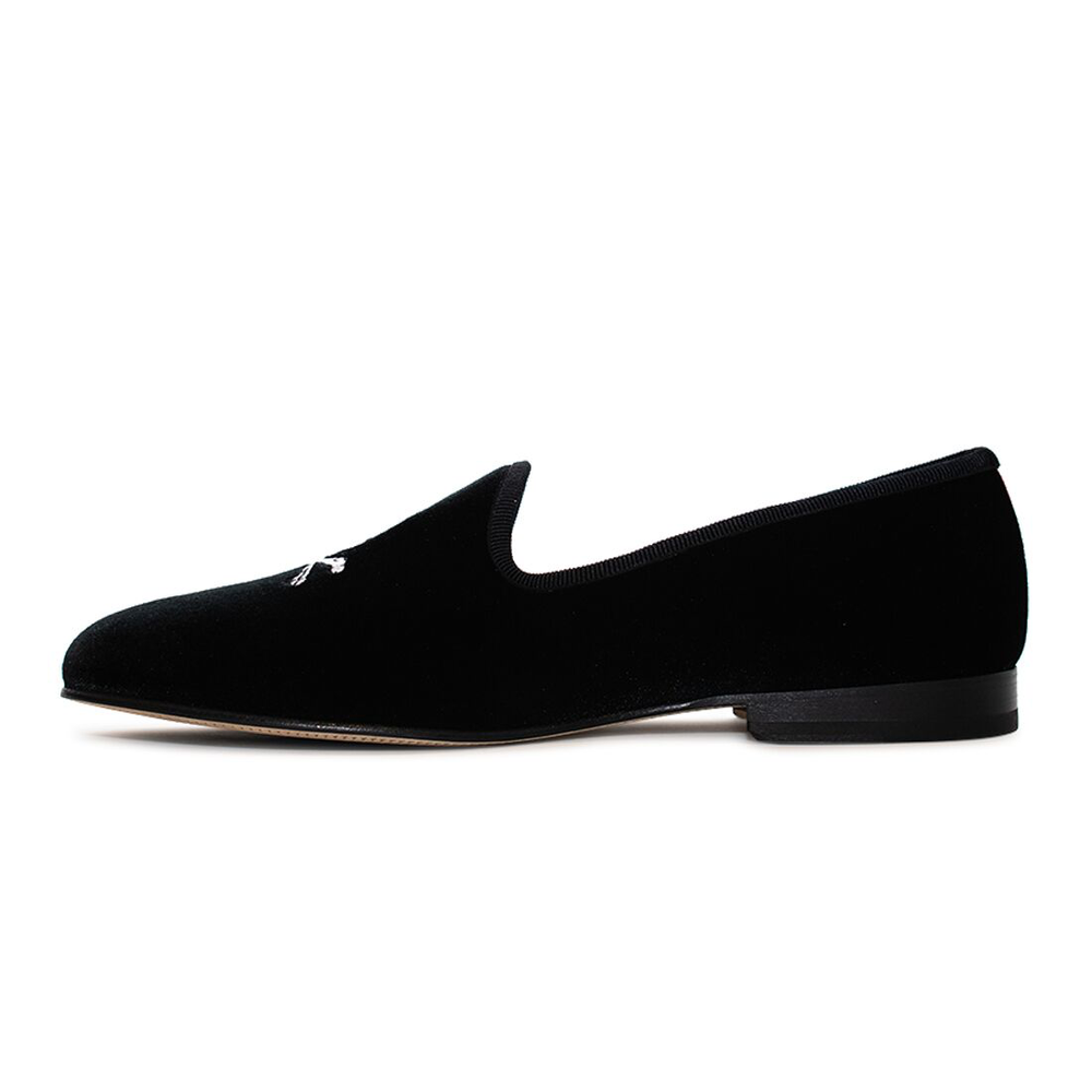 Mens black 2025 smoking slippers