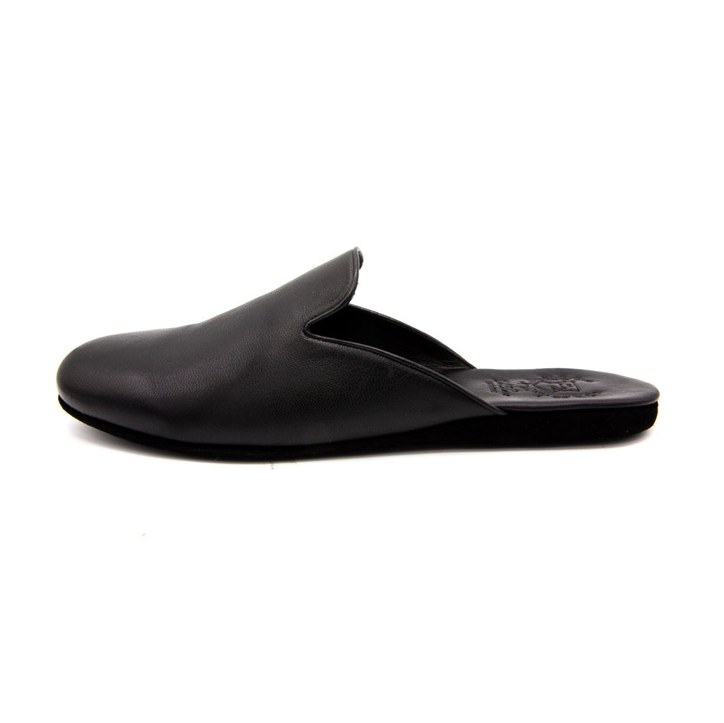 Men's Black Leather House Slipper – Del Toro Shoes