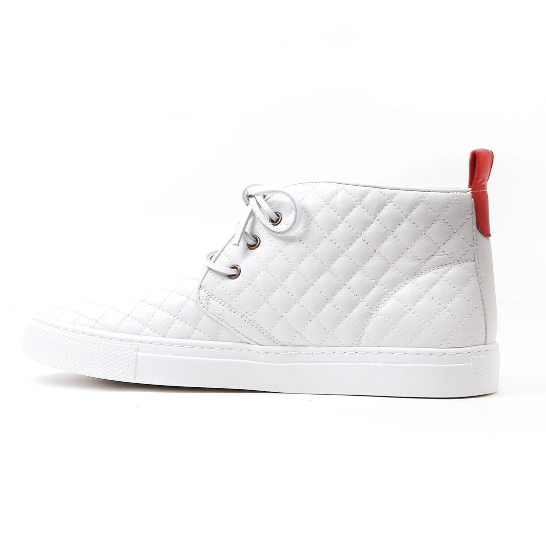 Men's White Quilted Chukka