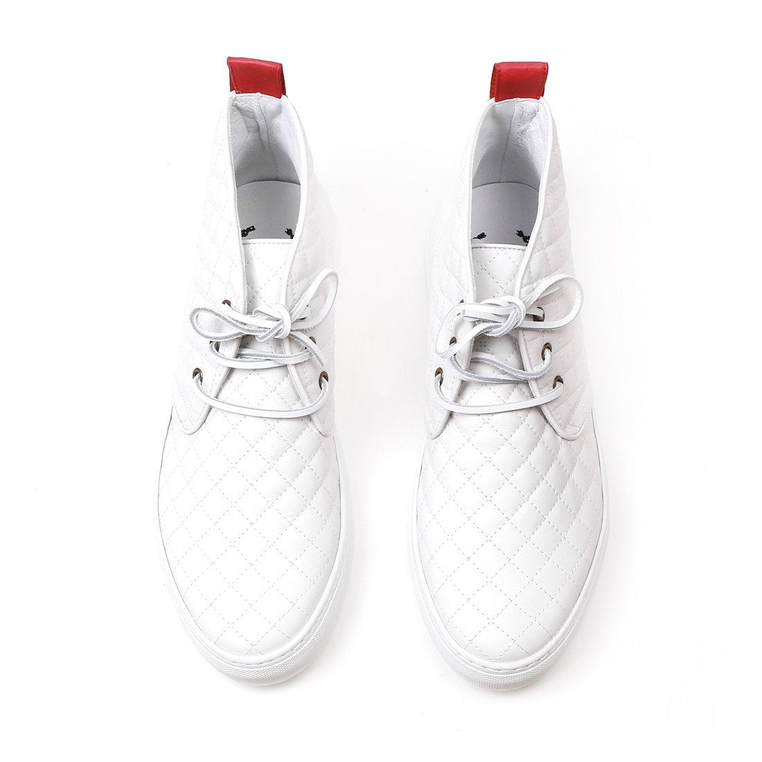 Men's White Quilted Chukka
