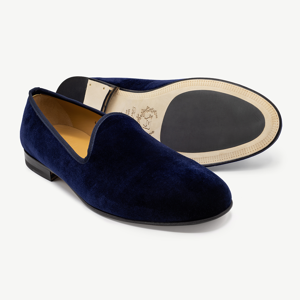 Mens navy online blue velvet shoes