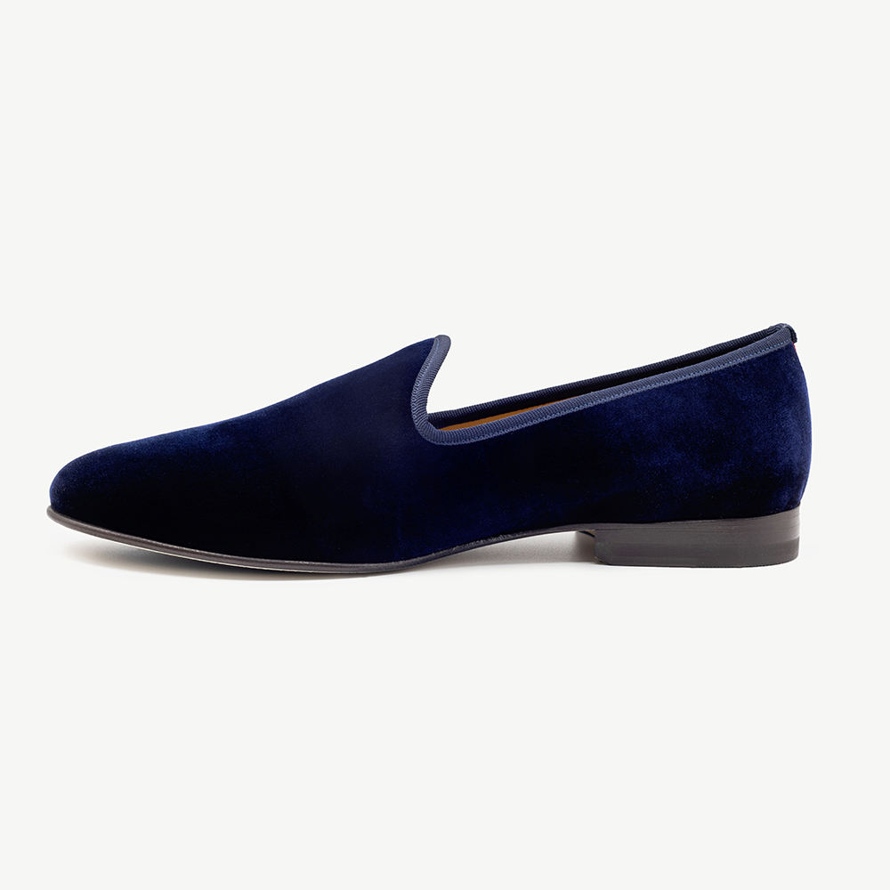 Men's Navy Velvet Slipper II – Del Toro Shoes