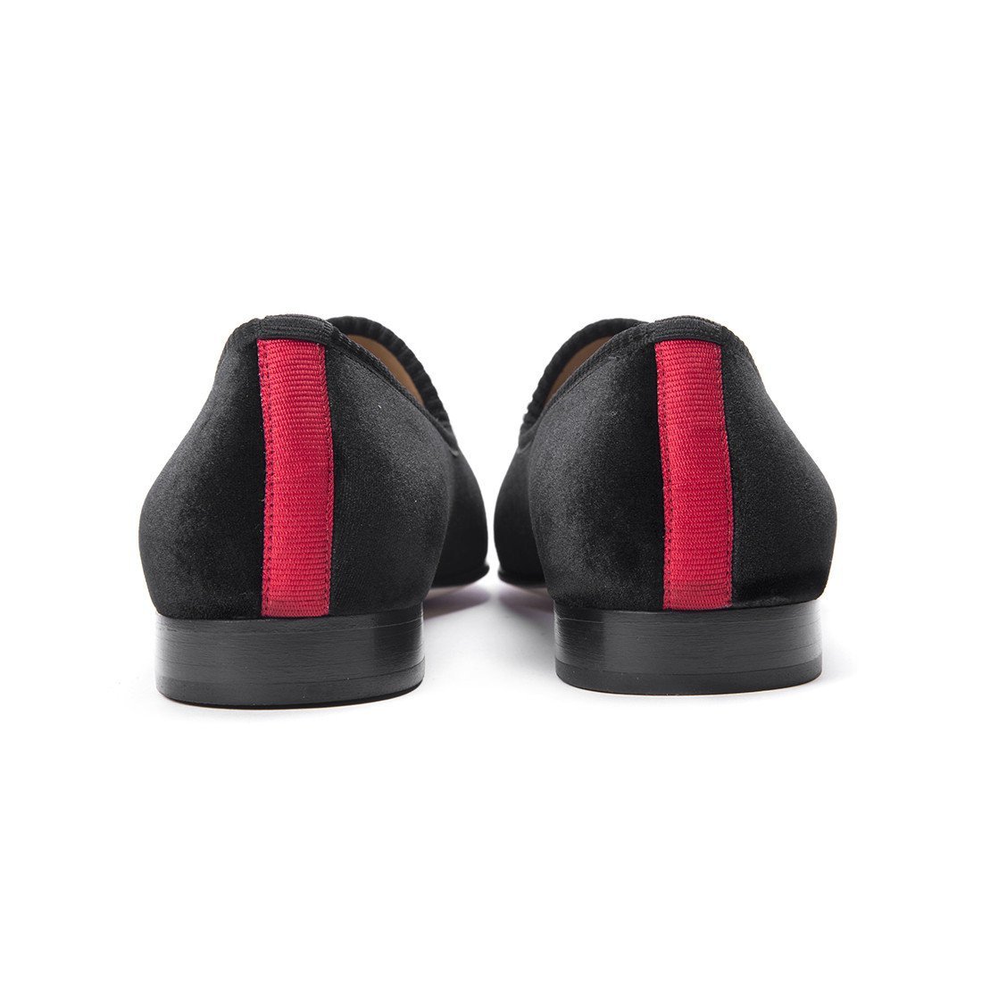 Women's Slippers - Women's Black Velvet Slipper With Skull & Bone