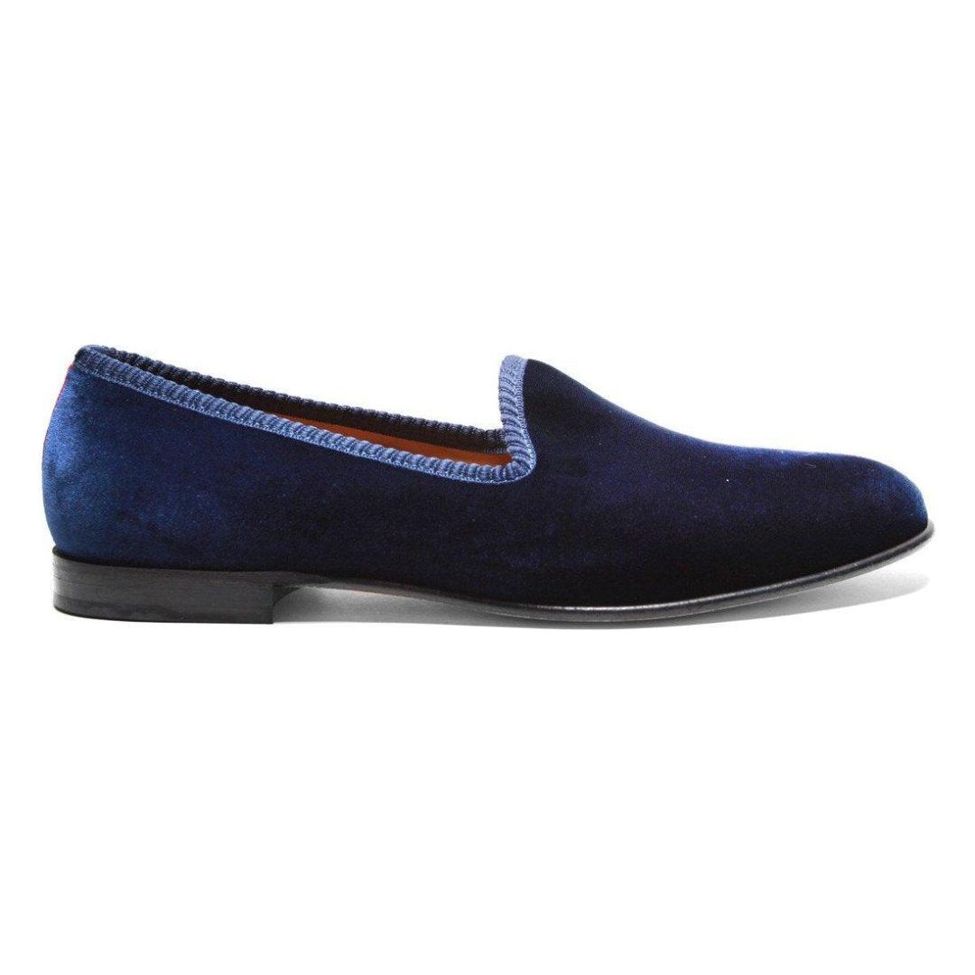 Del Toro Shoes - Women's Navy Velvet Slipper, US 5.5 / EU 36 / Navy / Red Heel Stripe Del Toro Shoes - Women's Navy Velvet Slipper, US 5.5 / EU 36 / Navy / Red Heel Stripe