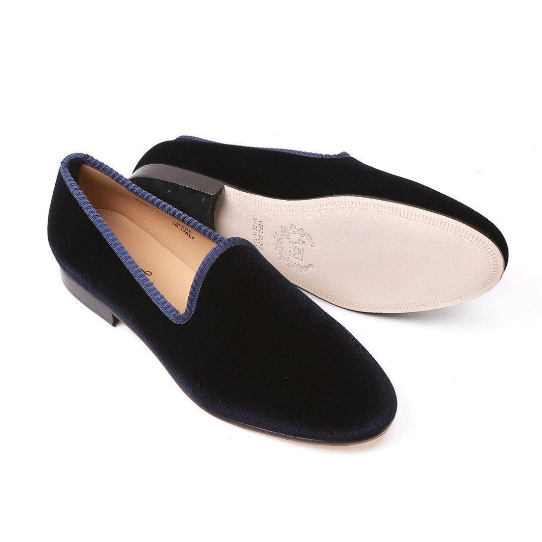 Women's Slippers - Women's Navy Velvet Slipper