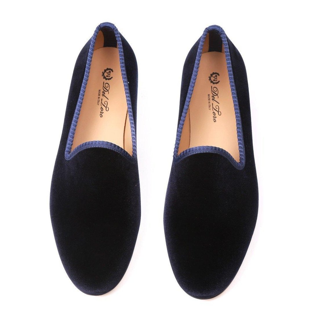 Women's Slippers - Women's Navy Velvet Slipper